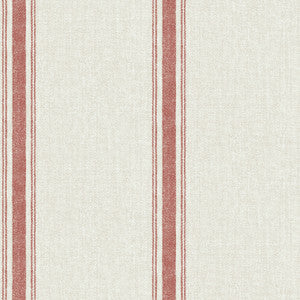 Linette Burnt Sienna Fabric Stripe Wallpaper by Chesapeake