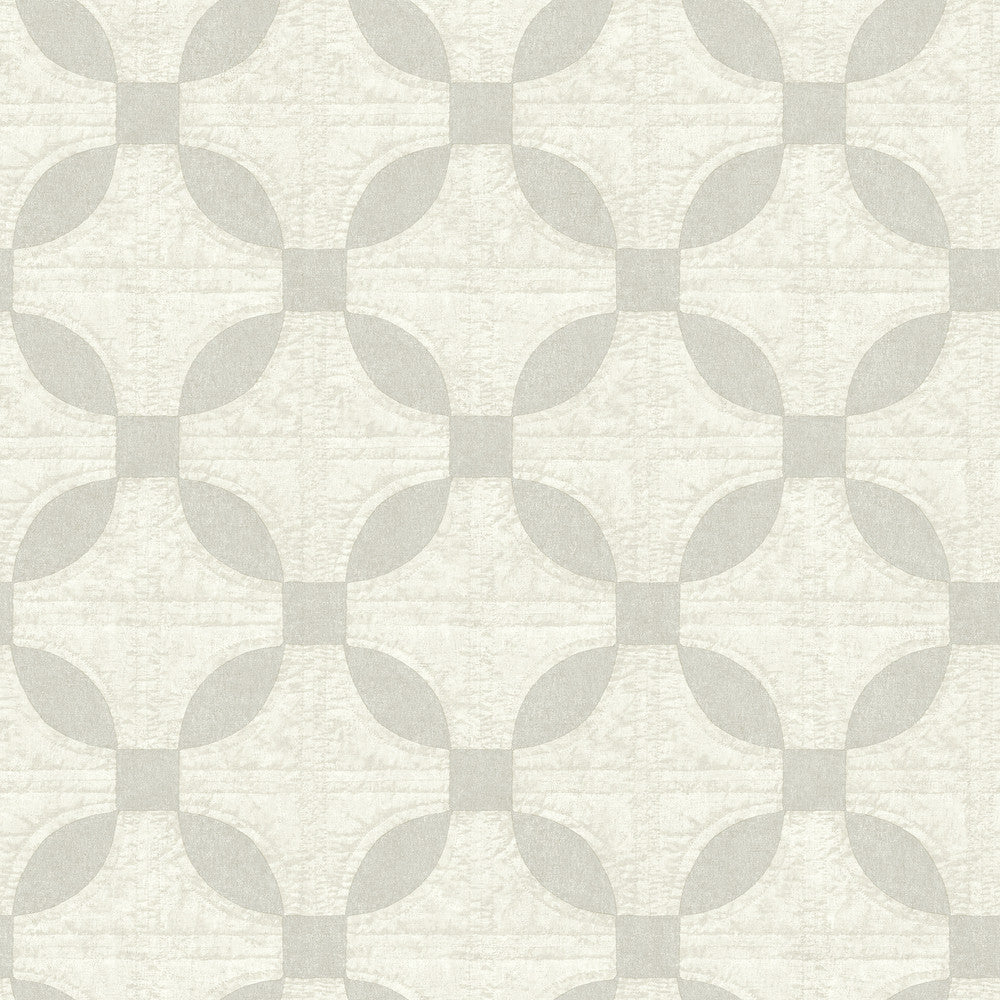 Justice Light Grey Quilt Wallpaper by Chesapeake Farmhouse Covers about 56.4 square feet 20.5-in by 33-ft long roll Prepasted 20.9 - Fabric Carolina -