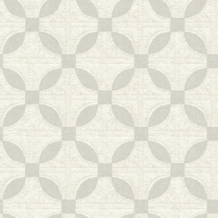 Justice Light Grey Quilt Wallpaper by Chesapeake Farmhouse Covers about 56.4 square feet 20.5-in by 33-ft long roll Prepasted 20.9 - Fabric Carolina -