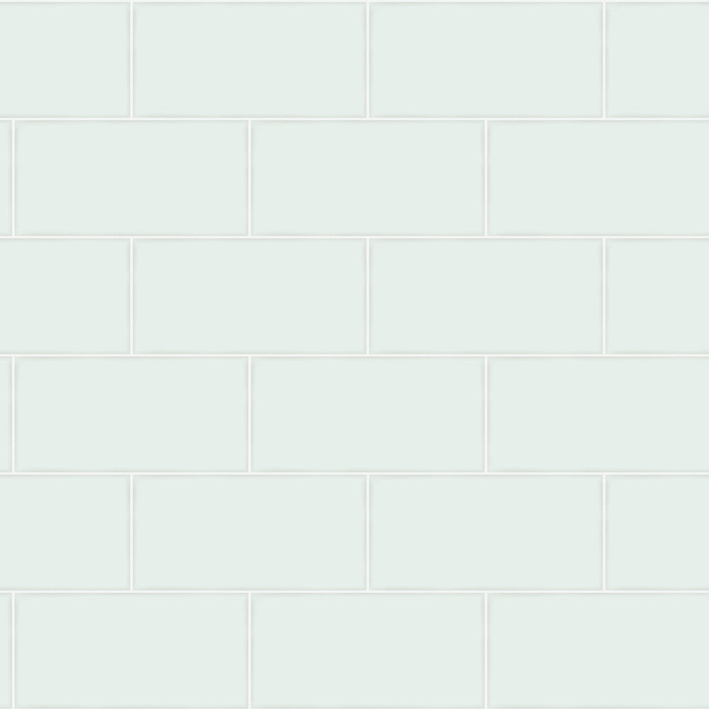 Freedom Mint Subway Tile Wallpaper by Chesapeake Farmhouse Covers about 56.4 square feet 20.5-in by 33-ft long roll Prepasted 20.9 - Fabric Carolina -