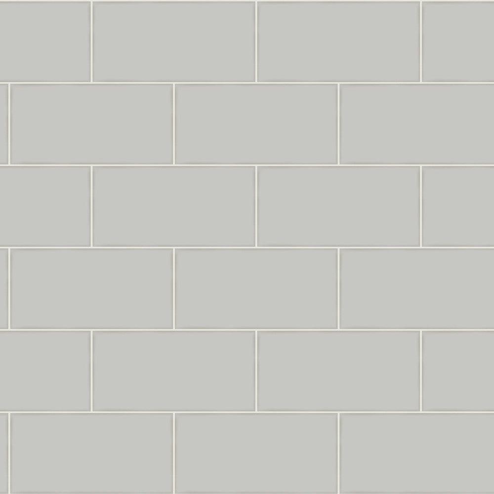Freedom Grey Subway Tile Wallpaper by Chesapeake Farmhouse Covers about 56.4 square feet 20.5-in by 33-ft long roll Prepasted 20.9 - Fabric Carolina -
