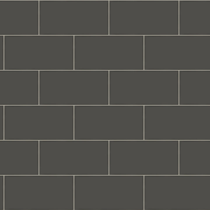 Freedom Black Subway Tile Wallpaper by Chesapeake Farmhouse Covers about 56.4 square feet 20.5-in by 33-ft long roll Prepasted 20.9 - Fabric Carolina -