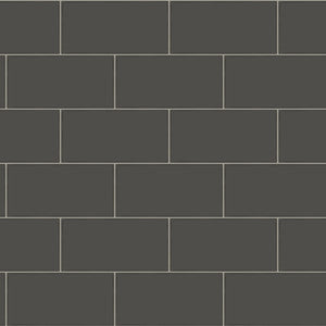Freedom Black Subway Tile Wallpaper by Chesapeake