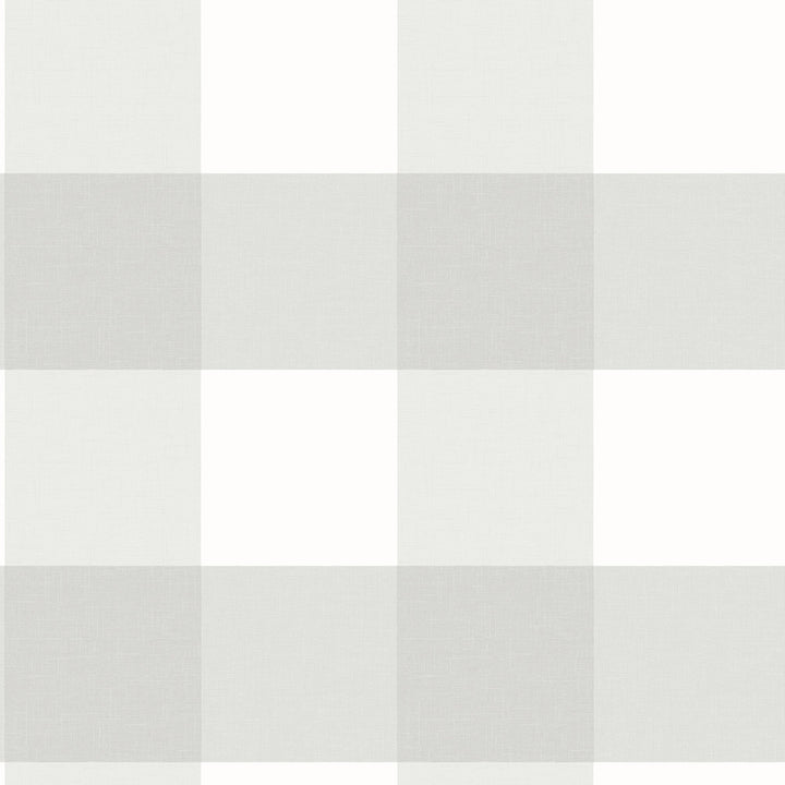 Amos Light Grey Gingham Wallpaper by Chesapeake Farmhouse Covers about 56.4 square feet 20.5-in by 33-ft long roll Prepasted 20.9 - Fabric Carolina -