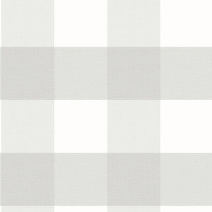 Amos Light Grey Gingham Wallpaper by Chesapeake