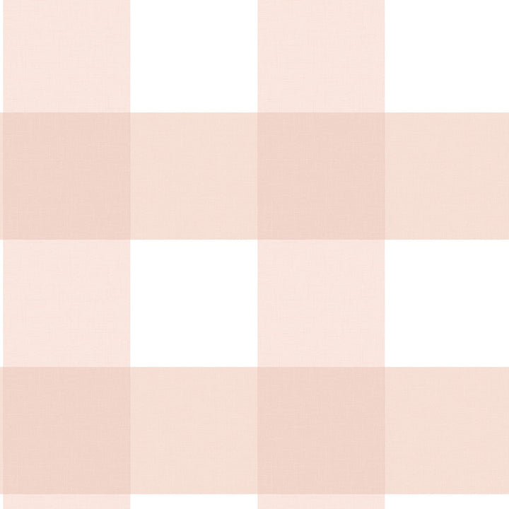 Amos Light Pink Gingham Wallpaper by Chesapeake Farmhouse Covers about 56.4 square feet 20.5-in by 33-ft long roll Prepasted 20.9 - Fabric Carolina -