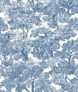 Spinney Blue Toile Wallpaper by Chesapeake
