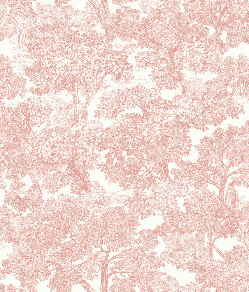 Spinney Rose Rose Toile Wallpaper by Chesapeake Farmhouse Covers about 56.4 square feet 20.5-in by 33-ft long roll Prepasted 24 - Fabric Carolina -