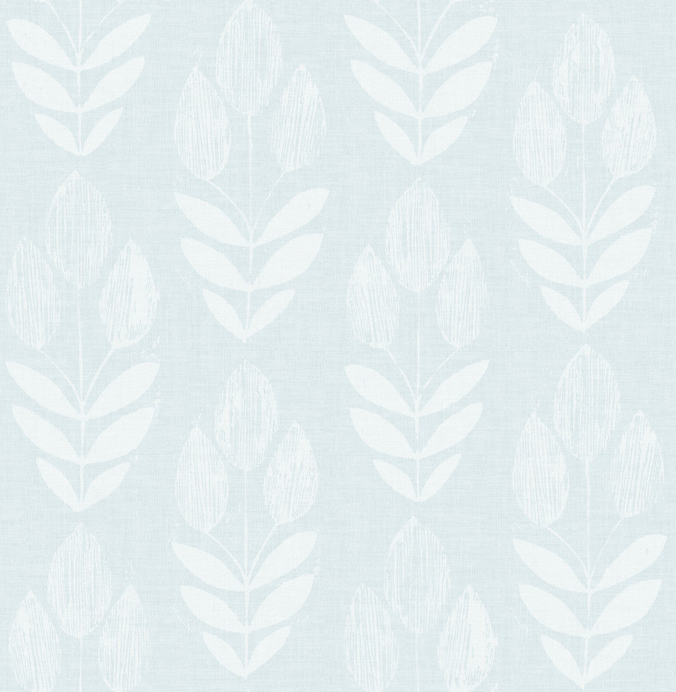 Garland Light Blue Block Tulip Wallpaper by Chesapeake Farmhouse Covers about 56.4 square feet 20.5-in by 33-ft long roll Unpasted 20.9 - Fabric Carolina -