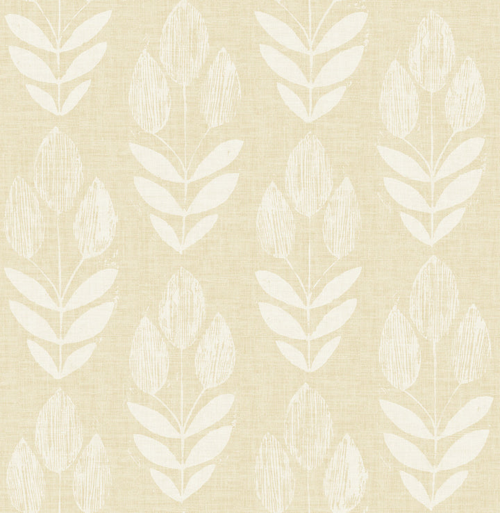 Garland Wheat Block Tulip Wallpaper by Chesapeake Farmhouse Covers about 56.4 square feet 20.5-in by 33-ft long roll Unpasted 20.9 - Fabric Carolina -