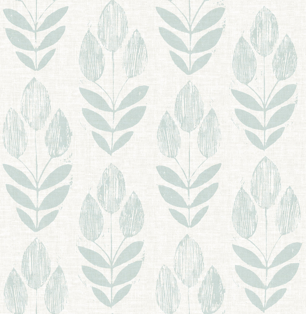 Garland Teal Block Tulip Wallpaper by Chesapeake Farmhouse Covers about 56.4 square feet 20.5-in by 33-ft long roll Unpasted 20.9 - Fabric Carolina -