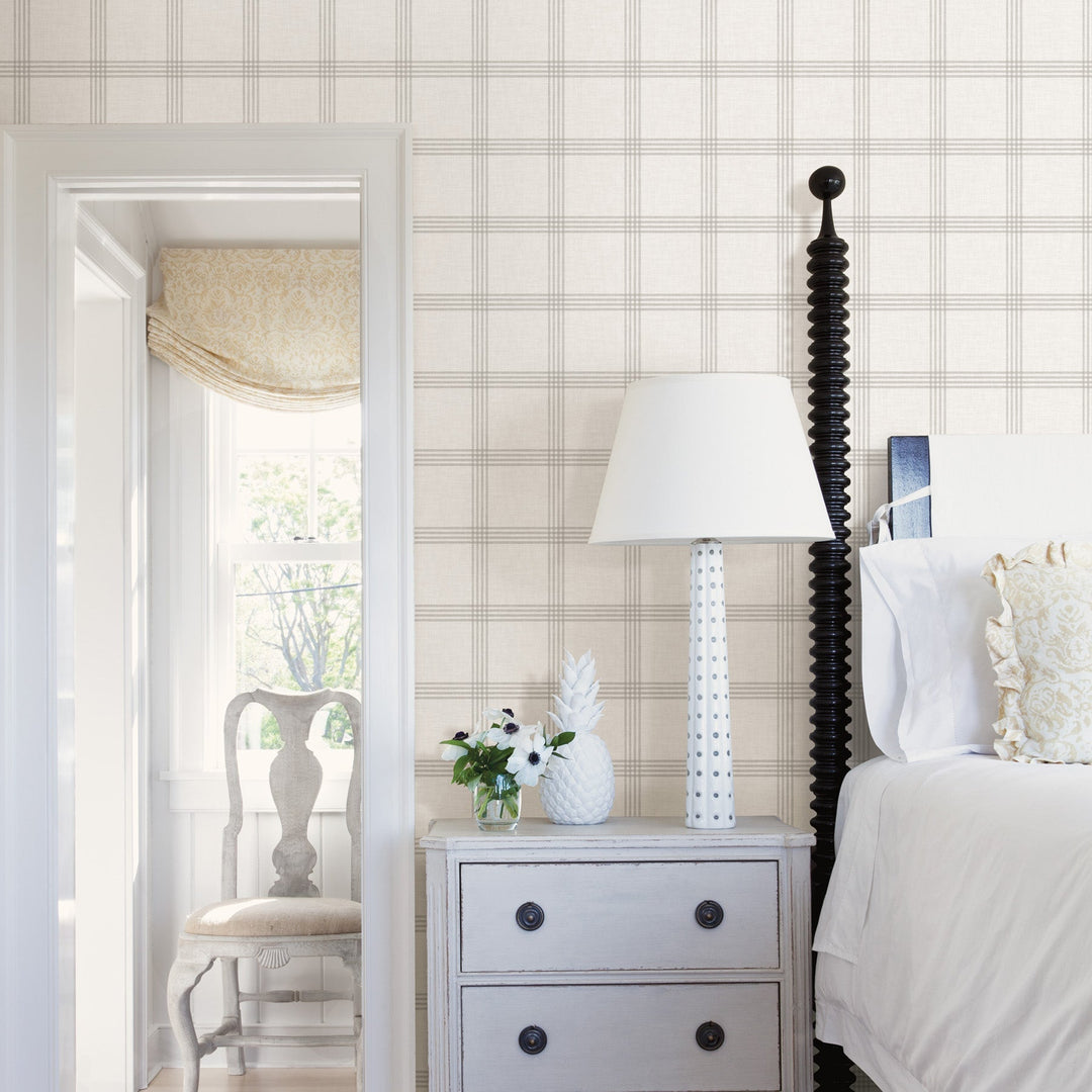 Twain Dove Plaid Wallpaper by Chesapeake Designer