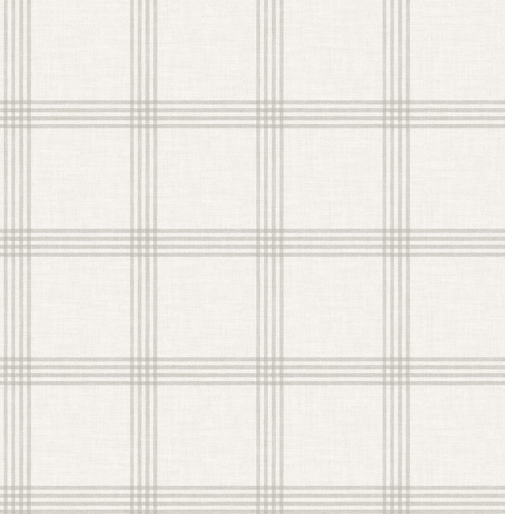 Twain Dove Plaid Wallpaper by Chesapeake Farmhouse Covers about 56.4 square feet 20.5-in by 33-ft long roll Unpasted 5.2 - Fabric Carolina -