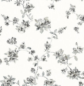 Cyrus Black Festive Floral Wallpaper by Chesapeake