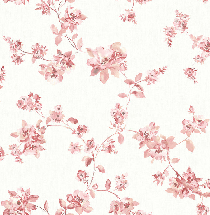 Cyrus Rose Festive Floral Wallpaper by Chesapeake Farmhouse Covers about 56.4 square feet 20.5-in by 33-ft long roll Unpasted 10.4 - Fabric Carolina -