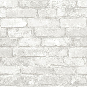 Buchanan Off White Brick Peel & Stick Wallpaper by Chesapeake