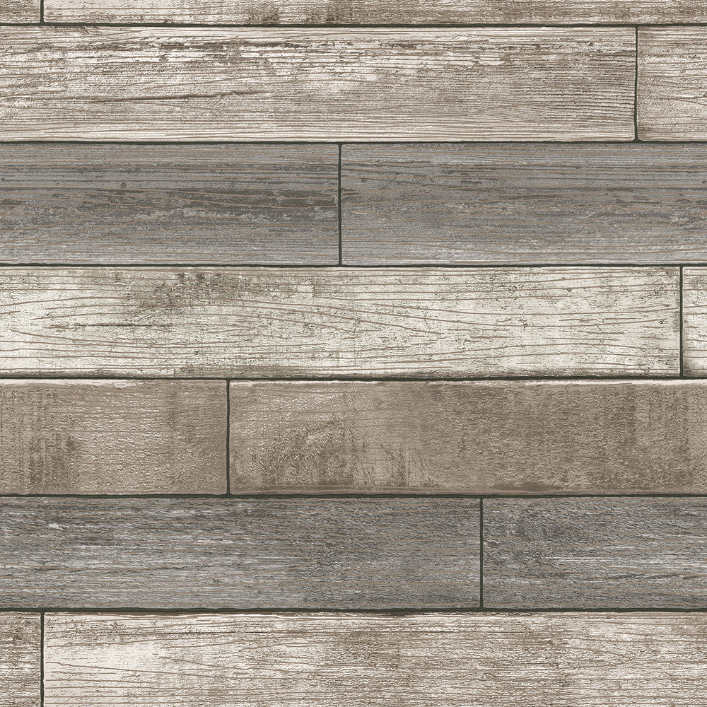 Emory Multicolor Reclaimed Wood Plank Peel & Stick Wallpaper by Chesapeake Farmhouse Covers about 30.8 square feet 20.5-in by 18-ft long roll Peel & Stick 20.5 - Fabric Carolina -