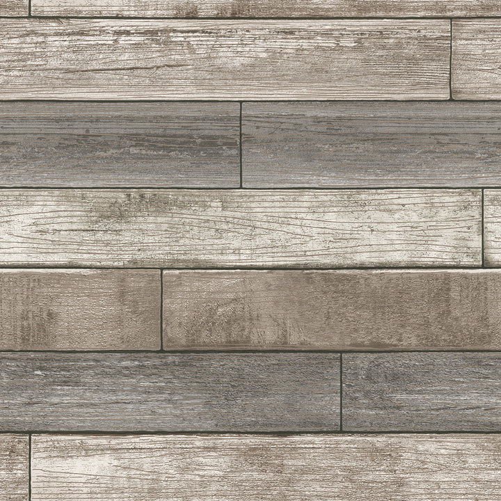 Emory Multicolor Reclaimed Wood Plank Peel & Stick Wallpaper by Chesapeake Farmhouse Covers about 30.8 square feet 20.5-in by 18-ft long roll Peel & Stick 20.5 - Fabric Carolina -