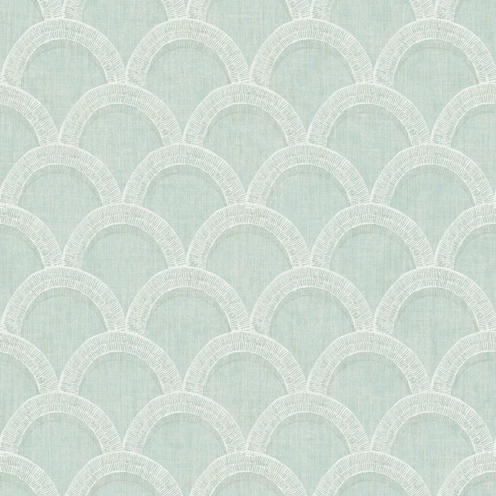 Bixby Turquoise Geometric Wallpaper by Chesapeake The Vineyard Covers about 56.4 square feet 20.5-in by 33-ft long roll Prepasted 20.5 - Fabric Carolina -