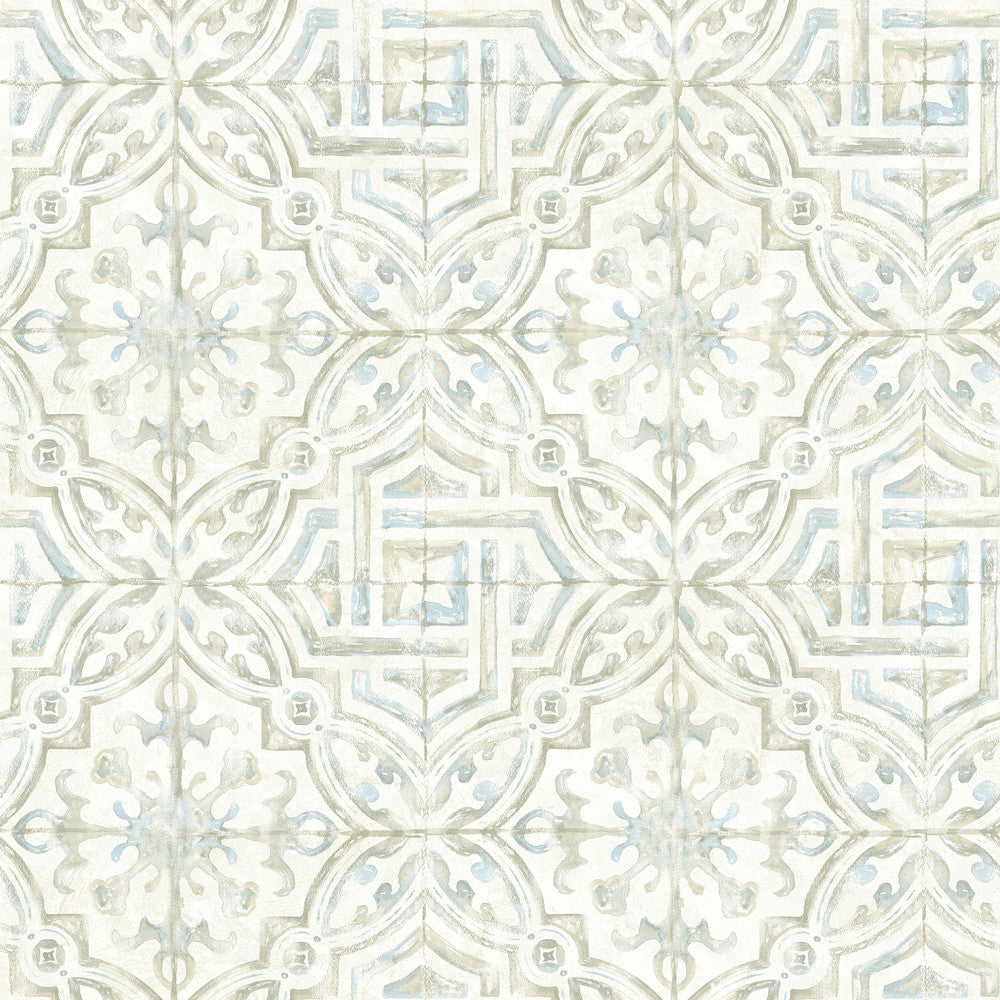Sonoma Taupe Spanish Tile Wallpaper by Chesapeake The Vineyard Covers about 56.4 square feet 20.5-in by 33-ft long roll Prepasted 20.5 - Fabric Carolina -
