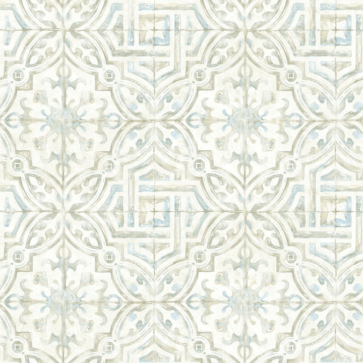 Sonoma Taupe Spanish Tile Wallpaper by Chesapeake The Vineyard Covers about 56.4 square feet 20.5-in by 33-ft long roll Prepasted 20.5 - Fabric Carolina -