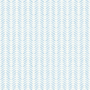 Espalier Sky Blue Chevron Stripe Wallpaper by Chesapeake