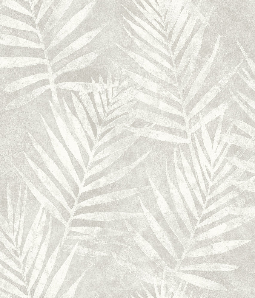 Amador Silver Palm Wallpaper by Chesapeake The Vineyard Covers about 56.4 square feet 20.5-in by 33-ft long roll Prepasted 24 - Fabric Carolina -