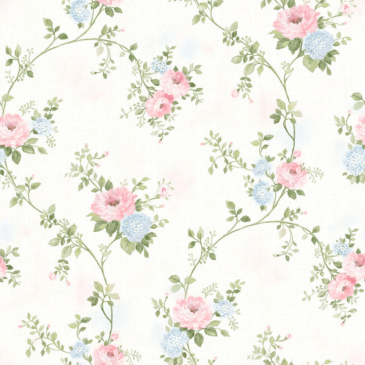 Mimosa Pastel Trail Wallpaper by Chesapeake The Vineyard Covers about 56.4 square feet United States Prepasted 20.5-in repeat, straight match 20.5-in by 33-ft long roll - Fabric Carolina -