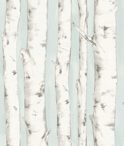 Pioneer Light Blue Birch Tree Wallpaper by Chesapeake