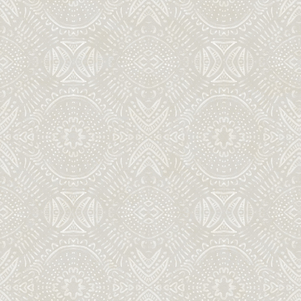 Java Light Grey Medallion Wallpaper by Chesapeake Birch & Sparrow Covers about 56.4 square feet 20.5-in by 33-ft long roll Prepasted 20.5 - Fabric Carolina -