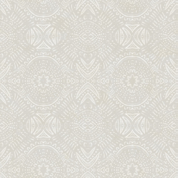 Java Light Grey Medallion Wallpaper by Chesapeake Birch & Sparrow Covers about 56.4 square feet 20.5-in by 33-ft long roll Prepasted 20.5 - Fabric Carolina -