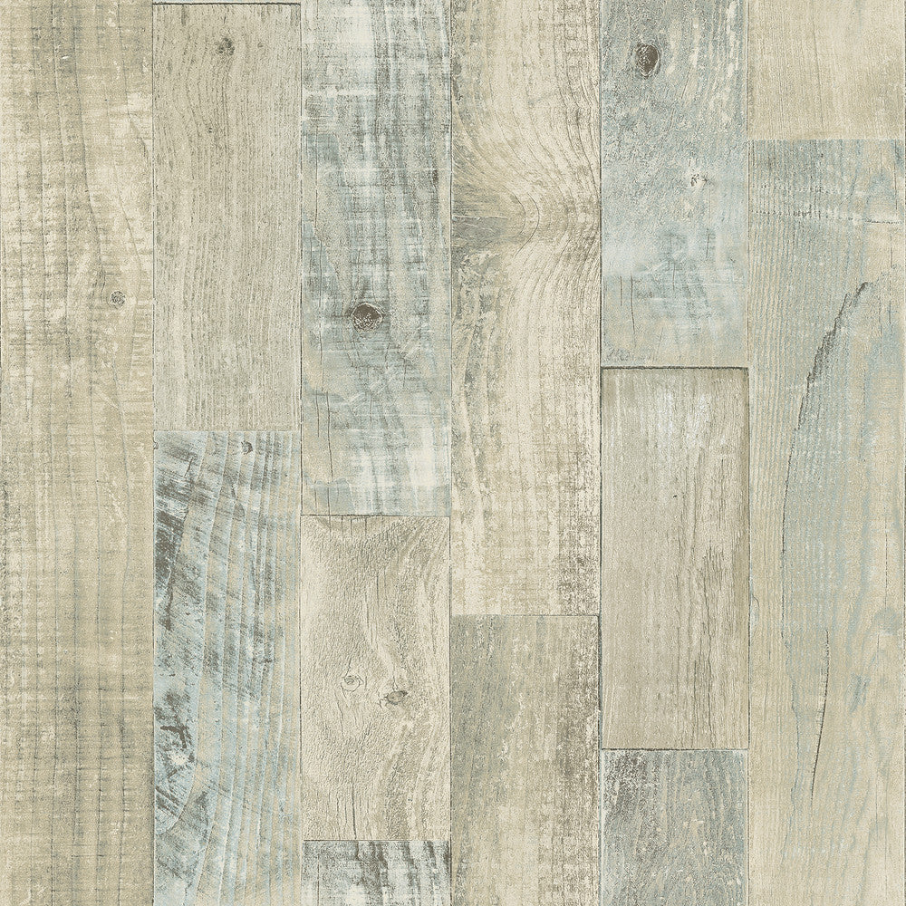 Chebacco Beige Wooden Planks Wallpaper by Chesapeake Birch & Sparrow Covers about 56.4 square feet 20.5-in by 33-ft long roll Prepasted 20.5 - Fabric Carolina -