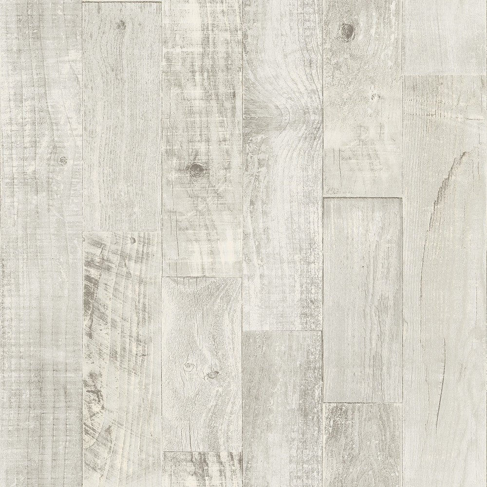 Chebacco Light Grey Wooden Planks Wallpaper by Chesapeake Birch & Sparrow Covers about 56.4 square feet 20.5-in by 33-ft long roll Prepasted 20.5 - Fabric Carolina -