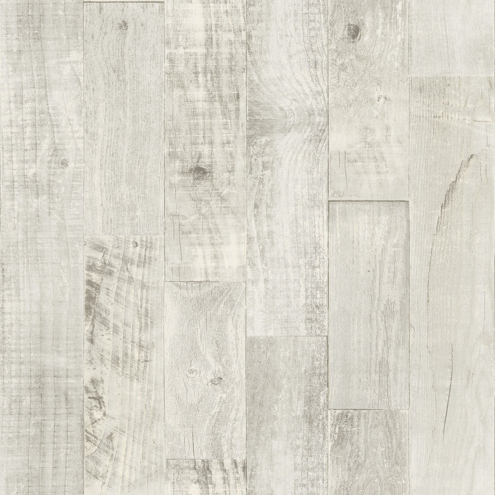 Chebacco Light Grey Wooden Planks Wallpaper by Chesapeake Birch & Sparrow Covers about 56.4 square feet 20.5-in by 33-ft long roll Prepasted 20.5 - Fabric Carolina -