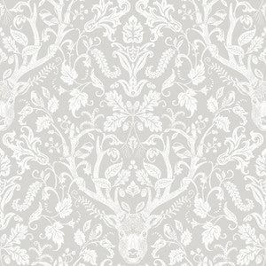 Kiwassa Taupe Antler Damask Wallpaper by Chesapeake