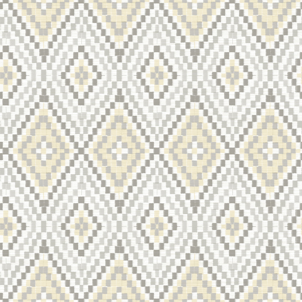 Ganado Beige Geometric Ikat Wallpaper by Chesapeake Birch & Sparrow Covers about 56.4 square feet 20.5-in by 33-ft long roll Prepasted 20.5 - Fabric Carolina -