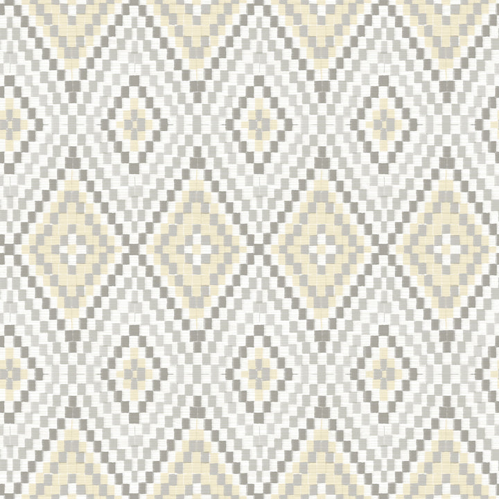 Ganado Beige Geometric Ikat Wallpaper by Chesapeake Birch & Sparrow Covers about 56.4 square feet 20.5-in by 33-ft long roll Prepasted 20.5 - Fabric Carolina -