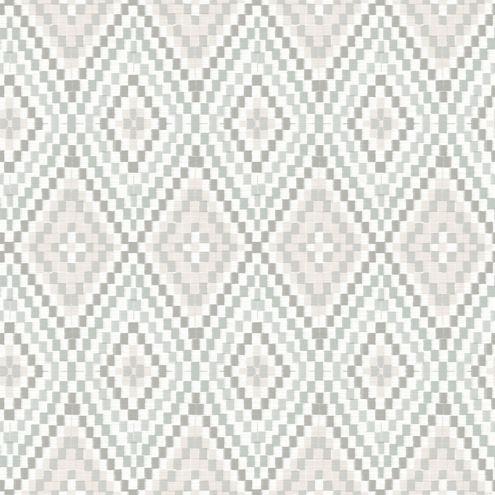 Ganado Grey Geometric Ikat Wallpaper by Chesapeake Birch & Sparrow Covers about 56.4 square feet 20.5-in by 33-ft long roll Prepasted 20.5 - Fabric Carolina -