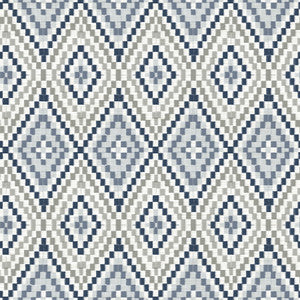 Ganado Navy Geometric Ikat Wallpaper by Chesapeake