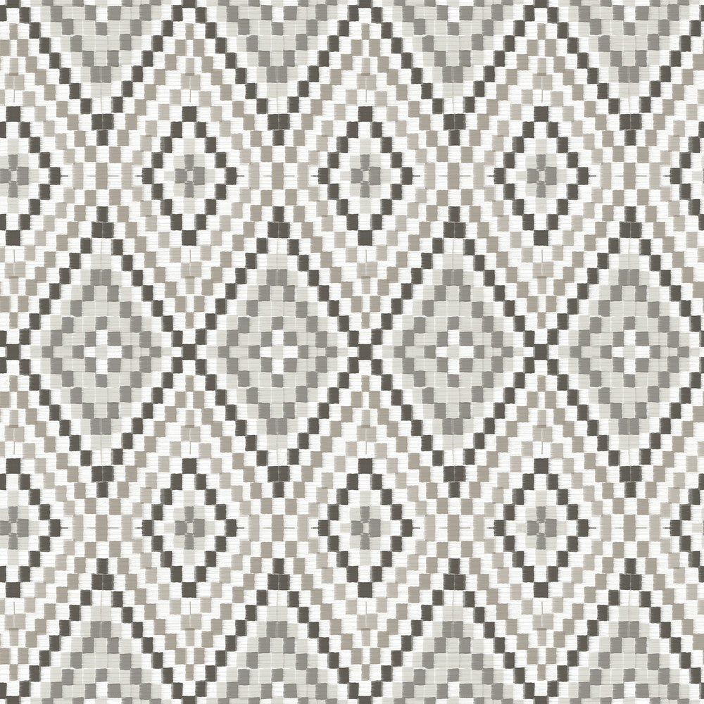 Ganado Dark Brown Geometric Ikat Wallpaper by Chesapeake Birch & Sparrow Covers about 56.4 square feet 20.5-in by 33-ft long roll Prepasted 20.5 - Fabric Carolina -