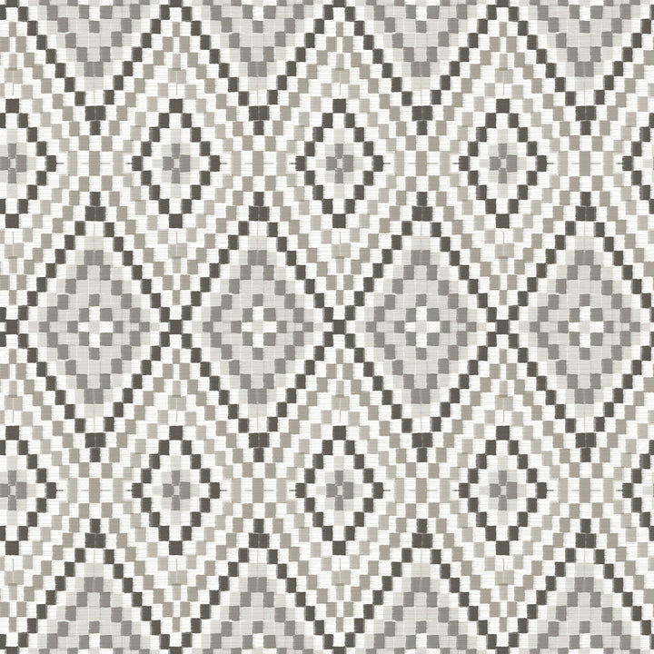 Ganado Dark Brown Geometric Ikat Wallpaper by Chesapeake Birch & Sparrow Covers about 56.4 square feet 20.5-in by 33-ft long roll Prepasted 20.5 - Fabric Carolina -