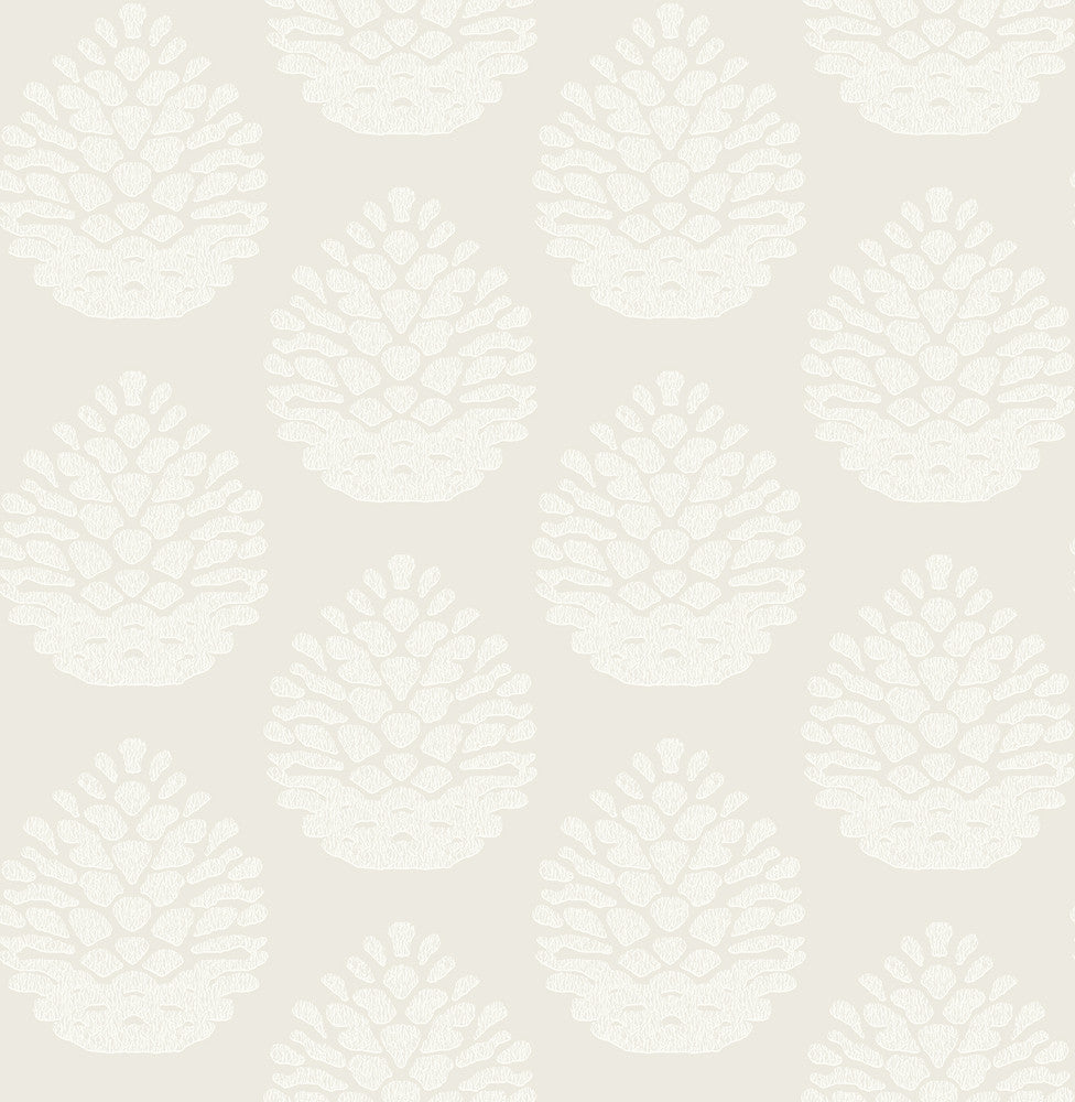 Totem Eggshell Pinecone Wallpaper by Chesapeake Birch & Sparrow Covers about 56.4 square feet 20.5-in by 33-ft long roll Prepasted 6.9 - Fabric Carolina -