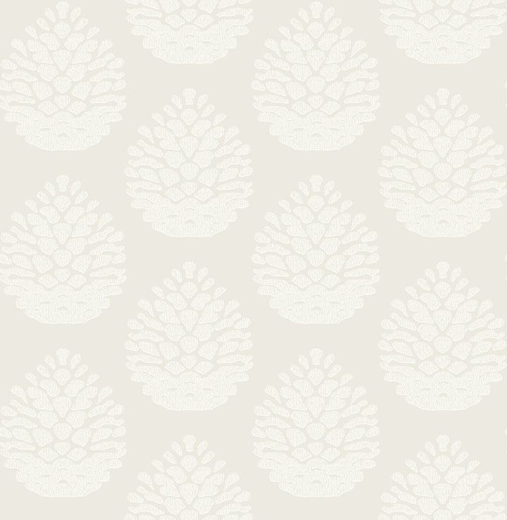 Totem Eggshell Pinecone Wallpaper by Chesapeake Birch & Sparrow Covers about 56.4 square feet 20.5-in by 33-ft long roll Prepasted 6.9 - Fabric Carolina -