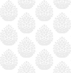 Totem Light Grey Pinecone Wallpaper by Chesapeake