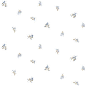Pinecone Toss Blue Conifer Wallpaper by Chesapeake