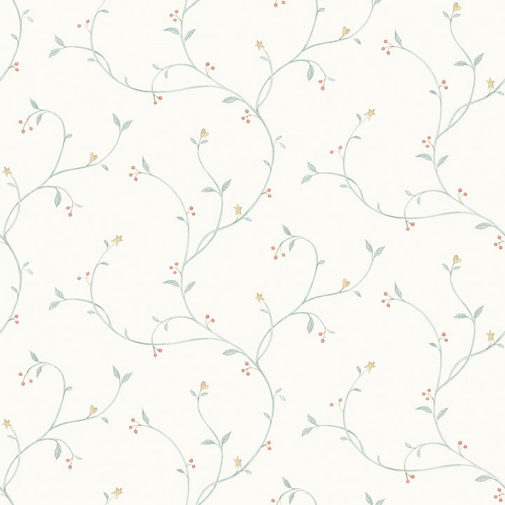 Kurt Light Green Tin Star Trail Wallpaper by Chesapeake Kindred Covers about 56.4 square feet 20.5-in by 33-ft long roll Prepasted 20.5 - Fabric Carolina -