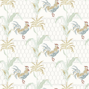 Hank Multicolor Rooster Wallpaper by Chesapeake
