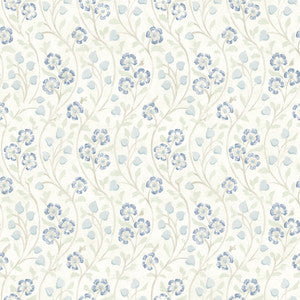 Patsy Blue Floral Wallpaper by Chesapeake