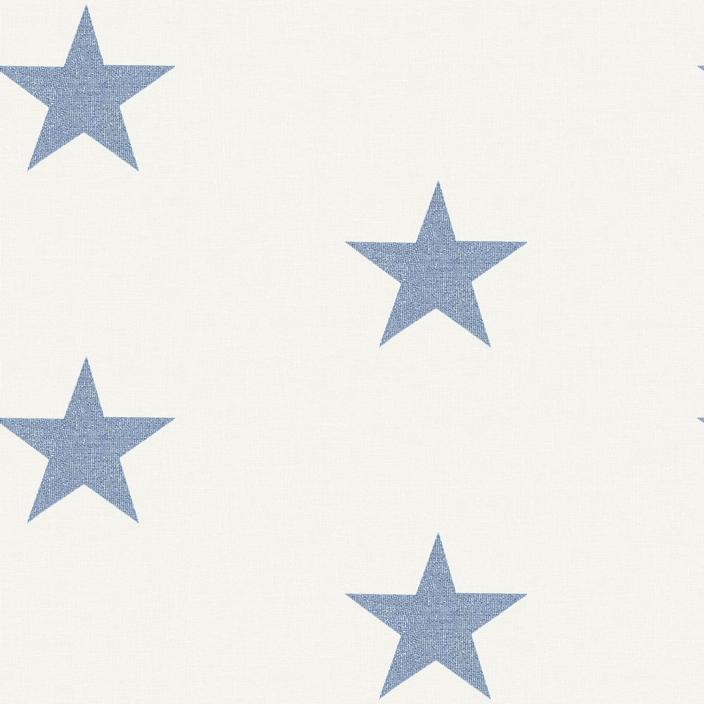 Mcgraw Navy Stars Wallpaper by Chesapeake Kindred Covers about 56.4 square feet 20.5-in by 33-ft long roll Prepasted 20.5 - Fabric Carolina -