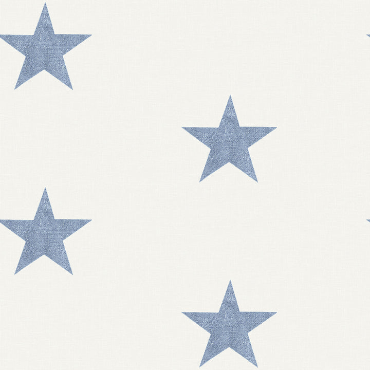 Mcgraw Navy Stars Wallpaper by Chesapeake Kindred Covers about 56.4 square feet 20.5-in by 33-ft long roll Prepasted 20.5 - Fabric Carolina -